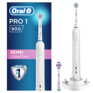 Oral-B PRO1 900 elektriline hambahari surveanduriga (SENSI UltraThin ja 3D White harjapead)