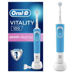 Oral-B Vitality 100 Sensitive UltraThin elektriline hambahari taimeri ja pehme harjapeaga (SININE)