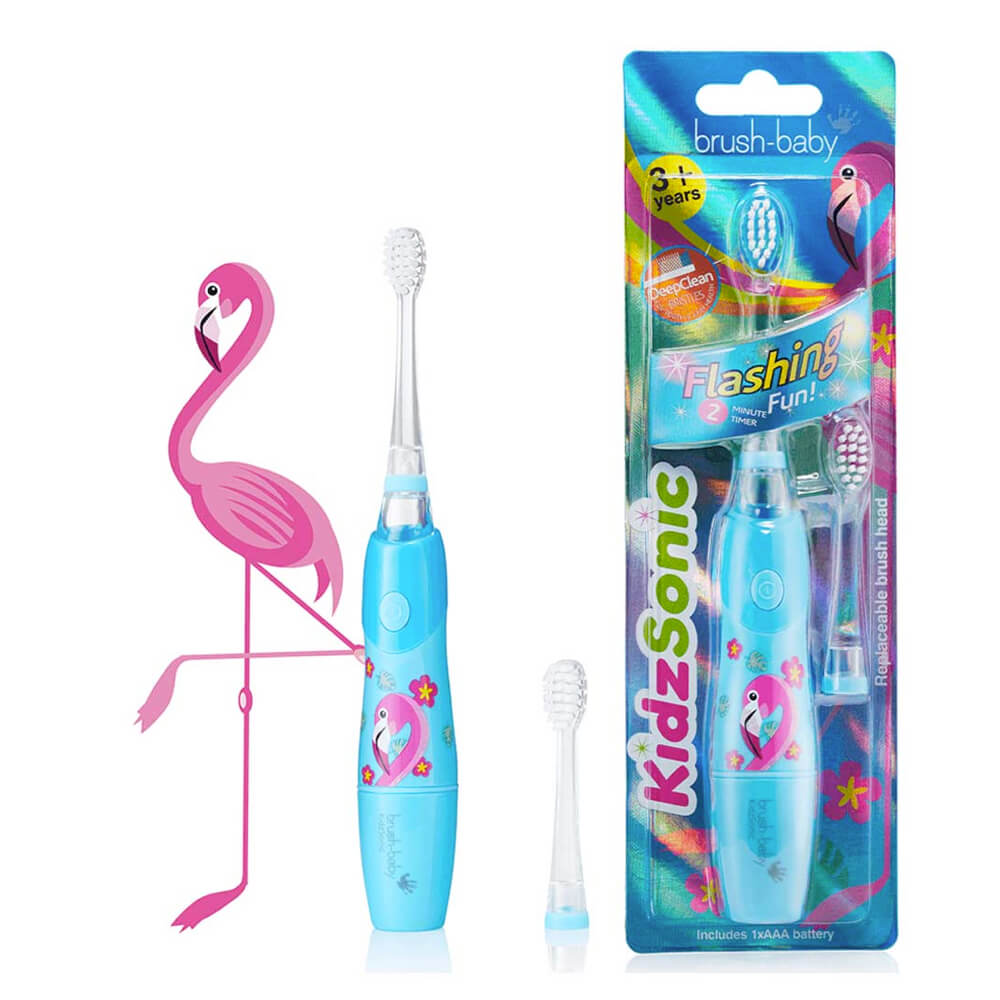 Brush-Baby KidzSonic elektriline hambahari lastele FLAMINGO (al 3.a)