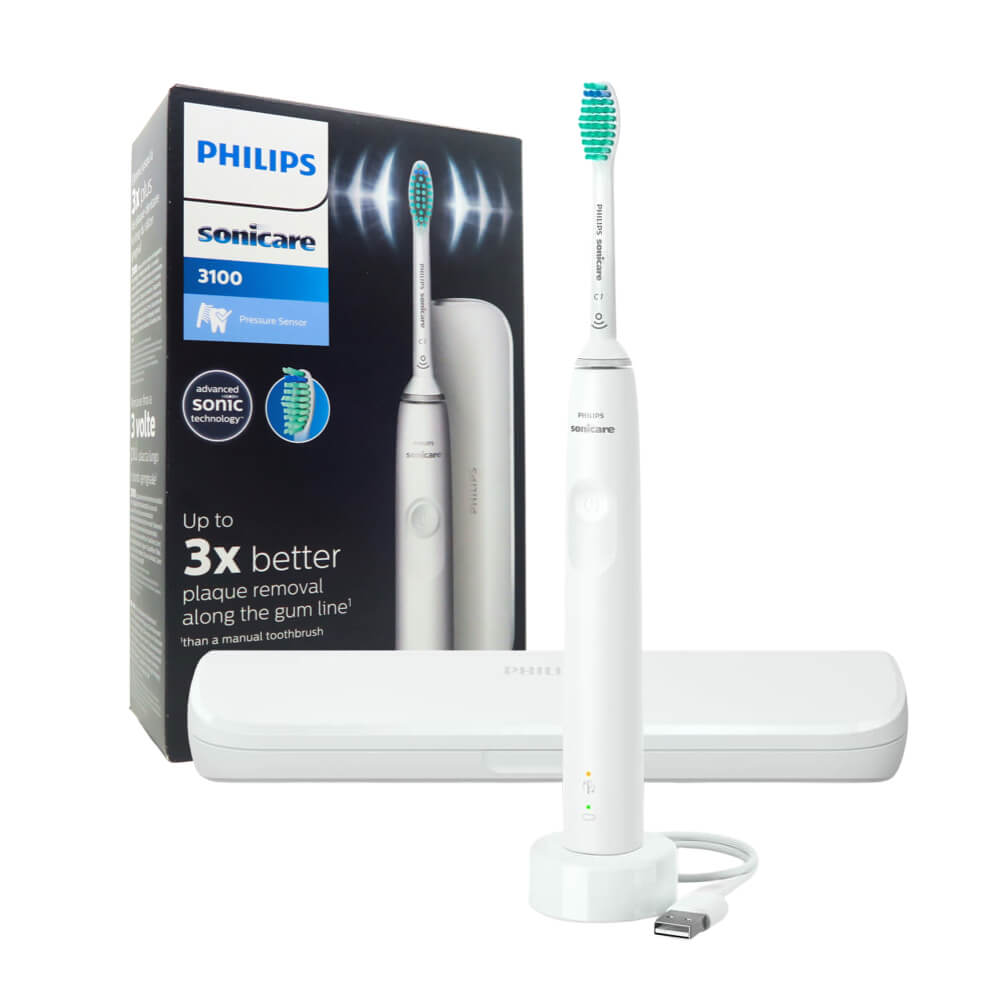 Philips Sonicare 3100 seeria HX3673/13 elektriline hambahari surveanduriga VALGE (1 harjapea) + Reisivultar