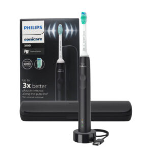 Philips Sonicare 3100 seeria HX3673/14 elektriline hambahari surveanduriga MUST (1 harjapea) + Reisivultar