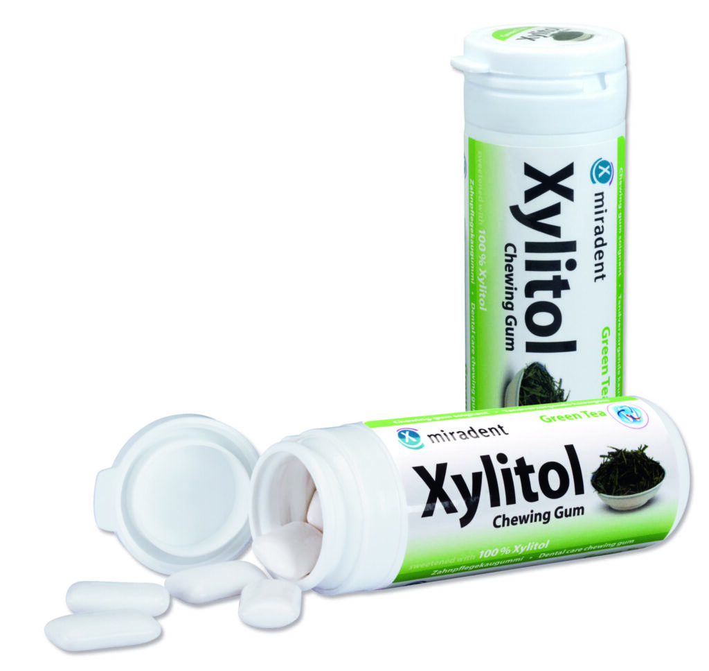 Närimiskumm Miradent 100% Xylitol Roheline Tee (30g