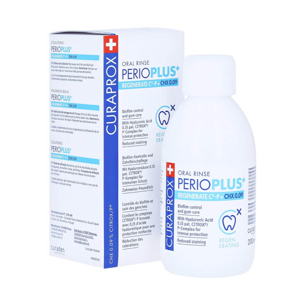 Curaprox Perio Plus Regenerate CHX 0.09 suuvesi operatsioonijärgseks taastumiseks 200ml