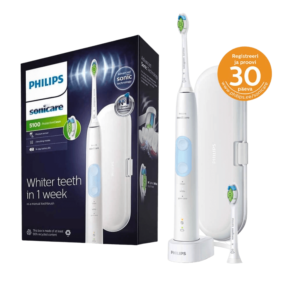 Philips Sonicare ProtectiveClean 5100 seeria VALGE (HX6859/29) 3 režiimi