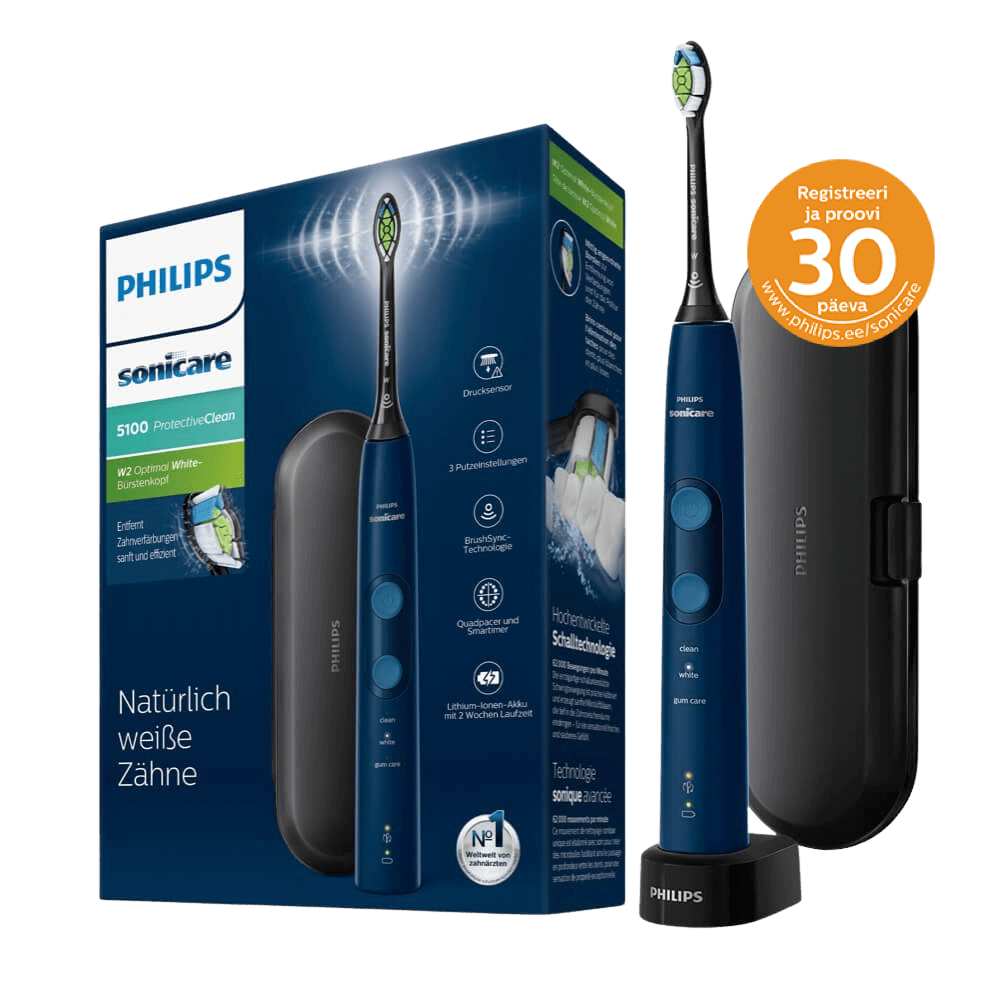 Philips Sonicare ProtectiveClean 5100 seeria MERESININE (HX6851/53) 3 režiimi