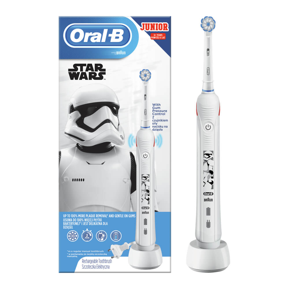 Oral-B JUNIOR PRO 2 "STAR WARS" surveanduriga elektriline hambahari (lastele al. 6.a)