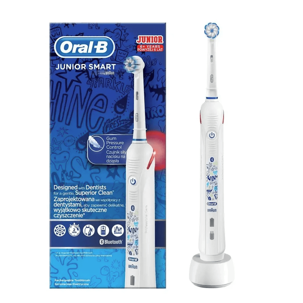 Oral-B JUNIOR SMART elektriline hambahari Bluetoothi ja surveanduriga (lastele al. 6.a)
