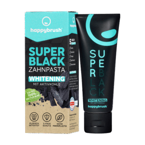 happybrush SUPER BLACK aktiivsöega valgendav hambapasta 75ml