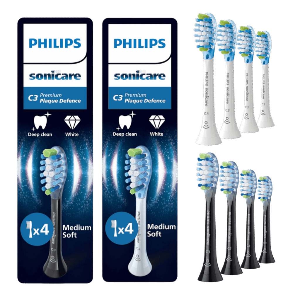 Philips Sonicare Premium Plaque Defence C3 hambaharja otsikud KOMBO HX9044 (4 x VALGE + 4 x MUST)