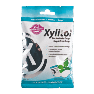 Lutsukommid Miradent PIPARMÜNT 100% Xylitol 60g (suhkruvabad pastillid ksülitooliga)