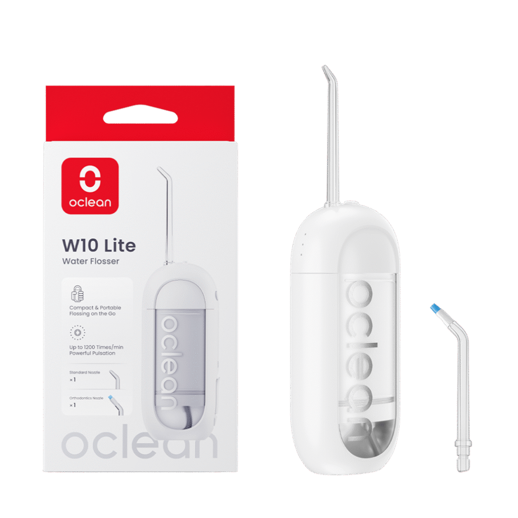 Oclean W10 Lite irrigaator VALGE juhtmevaba veeprits (2 otsikut)