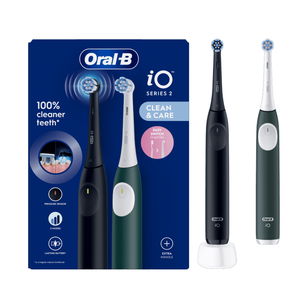 Oral-B iO2 elektriline hambahari Night Black / Green Forest (2 hambaharja)