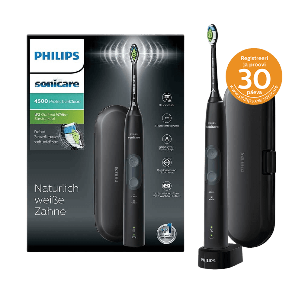 Philips Sonicare ProtectiveClean 4500 elektriline hambahari MUST (HX6830/53) 2 režiimi ja surveandur + Reisivutlar