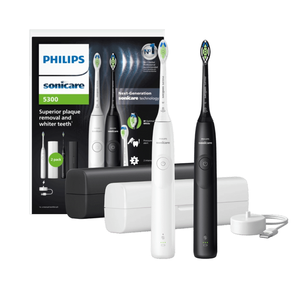 Philips Sonicare 5300 elektriline hambahari (HX7109/01) VALGE + MUST (2 käepidet)