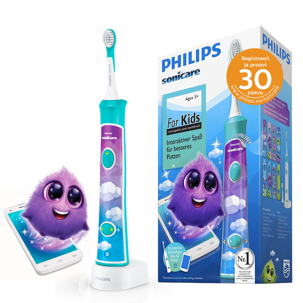 Philips Sonicare FOR KIDS elektriline hambahari lastele (al. 3a) HX6321/04 - 1 harjapea