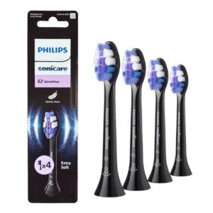Philips Sonicare S2 Sensitive (Ultra Soft) MUST ülipehmed hambaharja otsikud HX6054/88 (4tk)