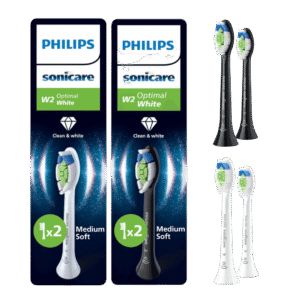 Philips Sonicare Optimal White W2 hambaharja otsikud KOMBO HX6062 (2x MUST + 2x VALGE)
