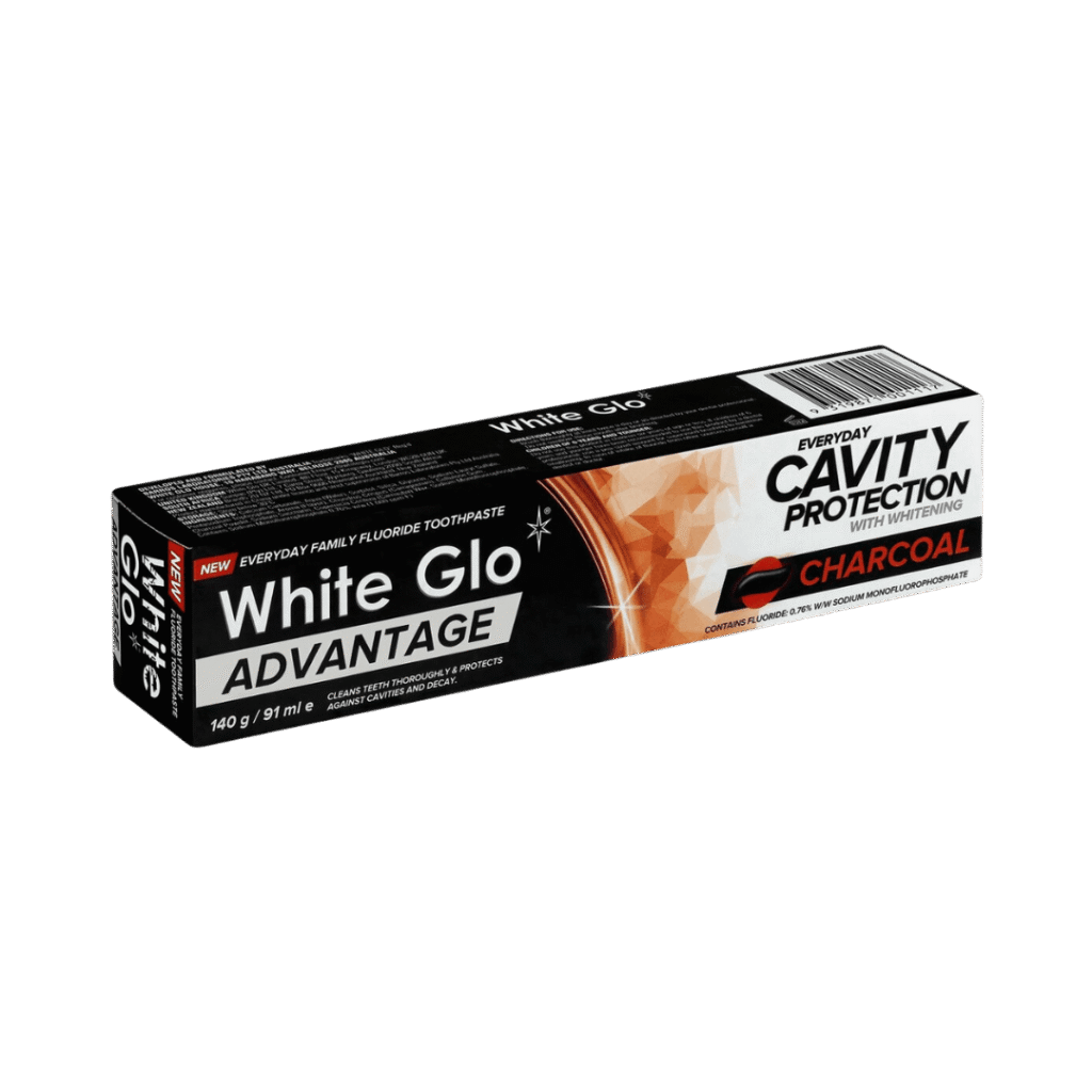 White Glo Advantage Cavity Protection Charcoal valgendav hambapasta aktiivsöega 91ml