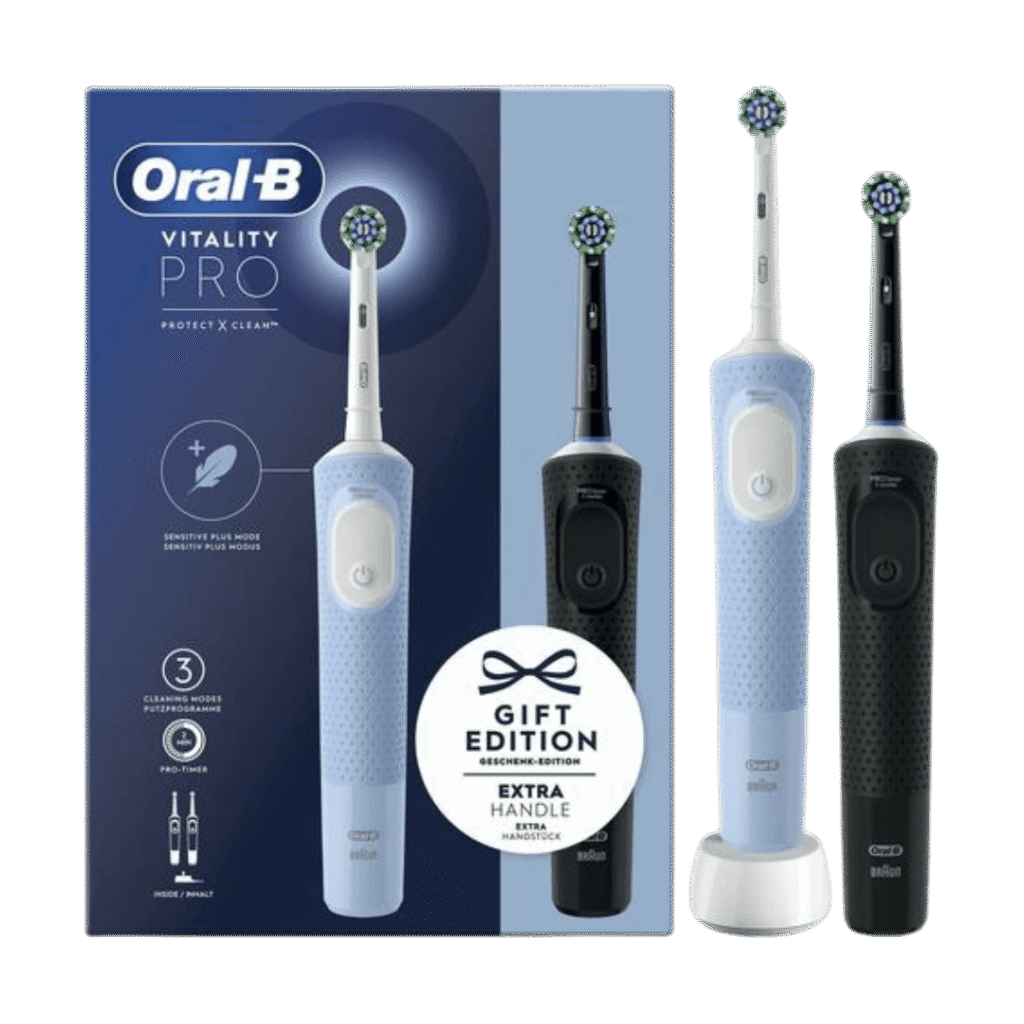 Oral-B Vitality PRO elektriline hambahari Black / Blue (2 hambaharja komplekt)