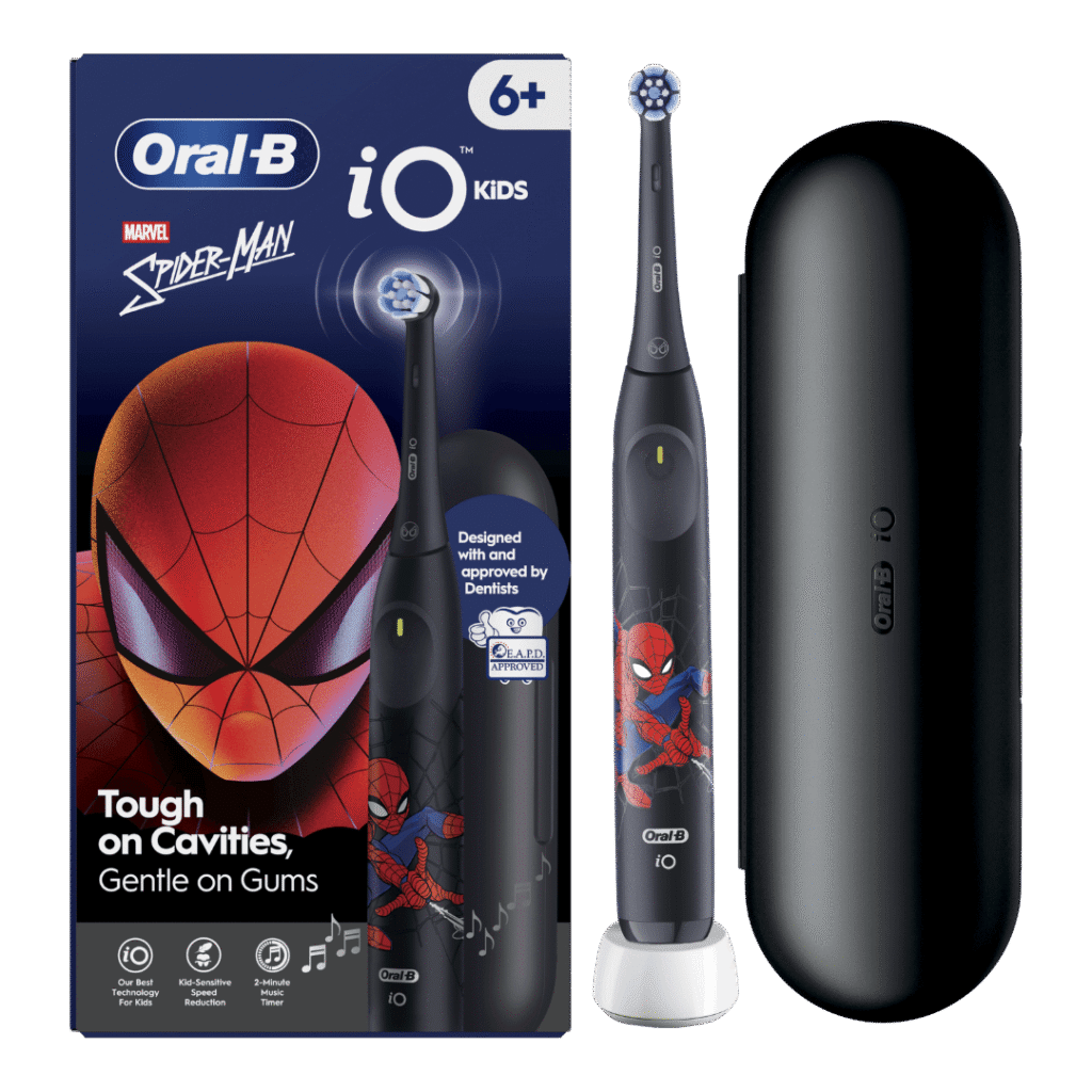 Oral-B iO Kids SPIDERMAN elektriline hambahari lastele al. 6a (3 intensiivsust) + Reisivutlar