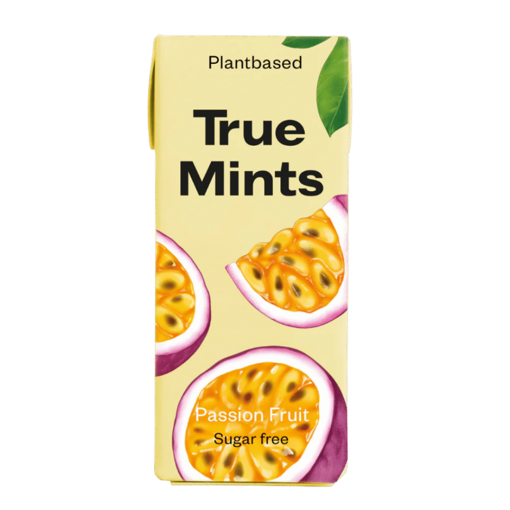 True Mints PASSIONFRUIT naturaalsed pastillid ksülitooliga